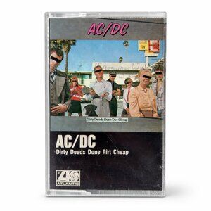 AC/DC Dirty Deeds Done Dirt Cheap Cassette 1976 Atlantic Canada Vintage Tested